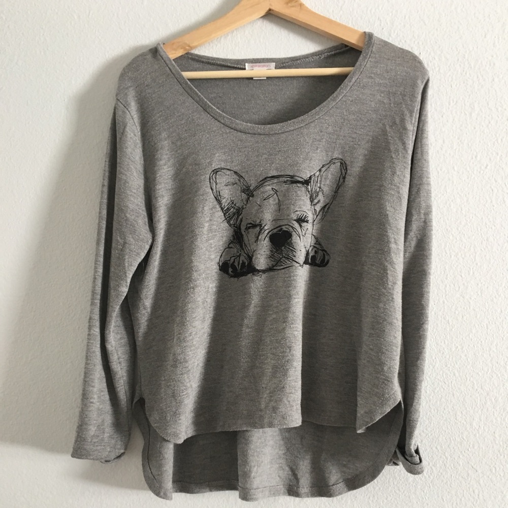 Cropped sweater with dog print